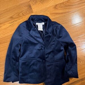 Blue navy velvet toddler boys sport coat jacket